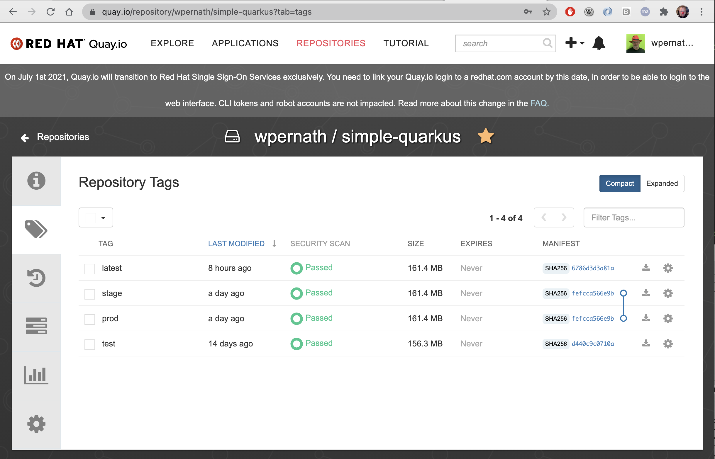 Image 1: Our image on quay.io