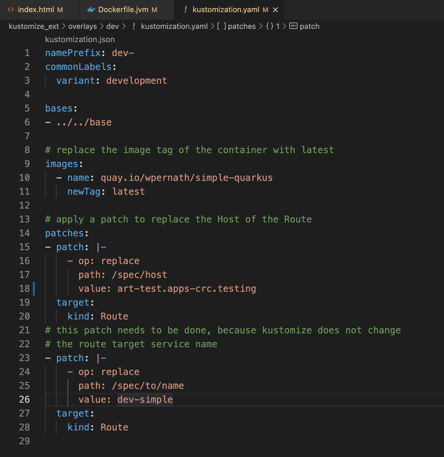 Image 2: Kustomize.yaml for use in our example