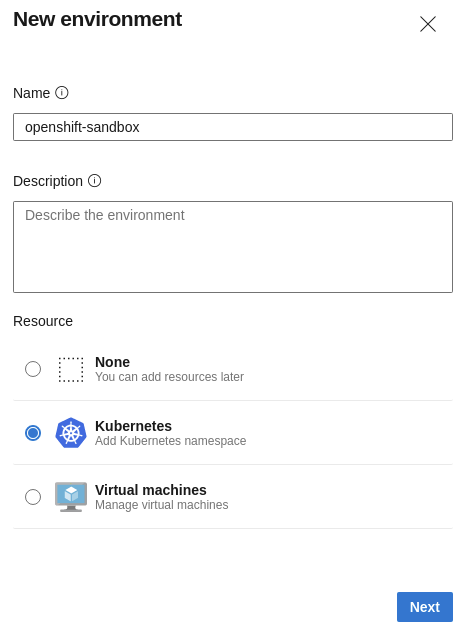 Create a new environment in Azure DevOps
