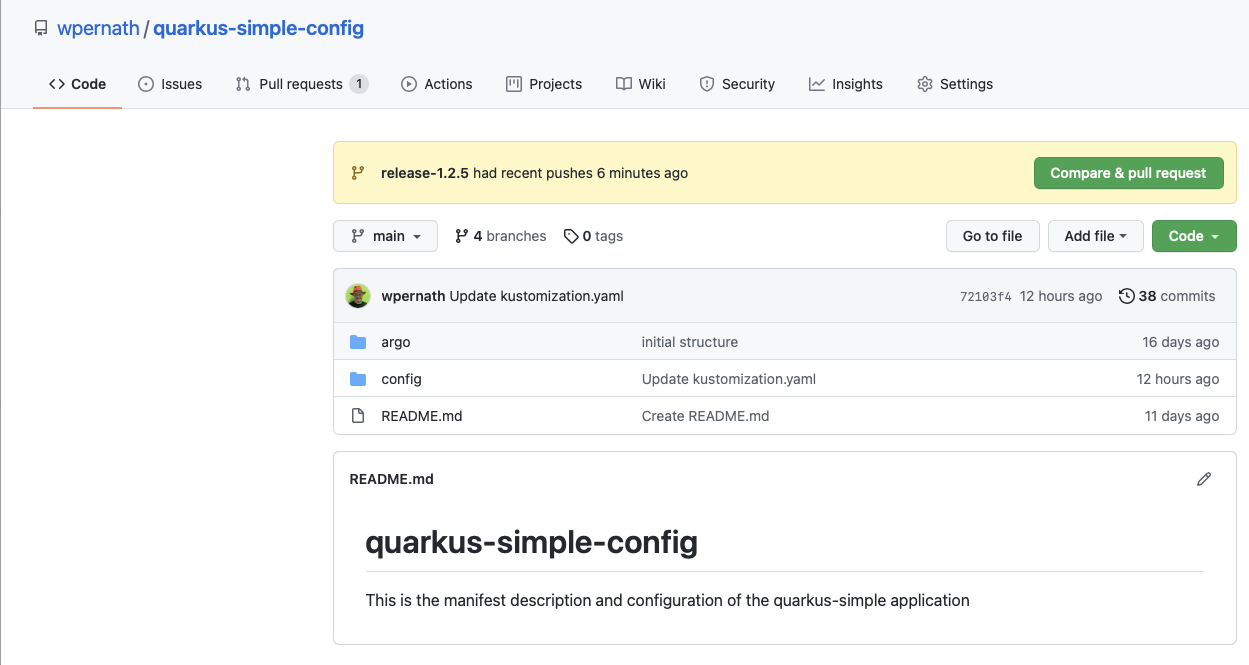 Image 13: The Git release after executing the pipeline