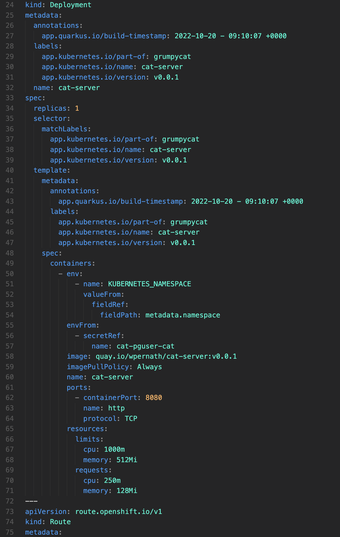 Figure #3: Generated kubernetes.yml