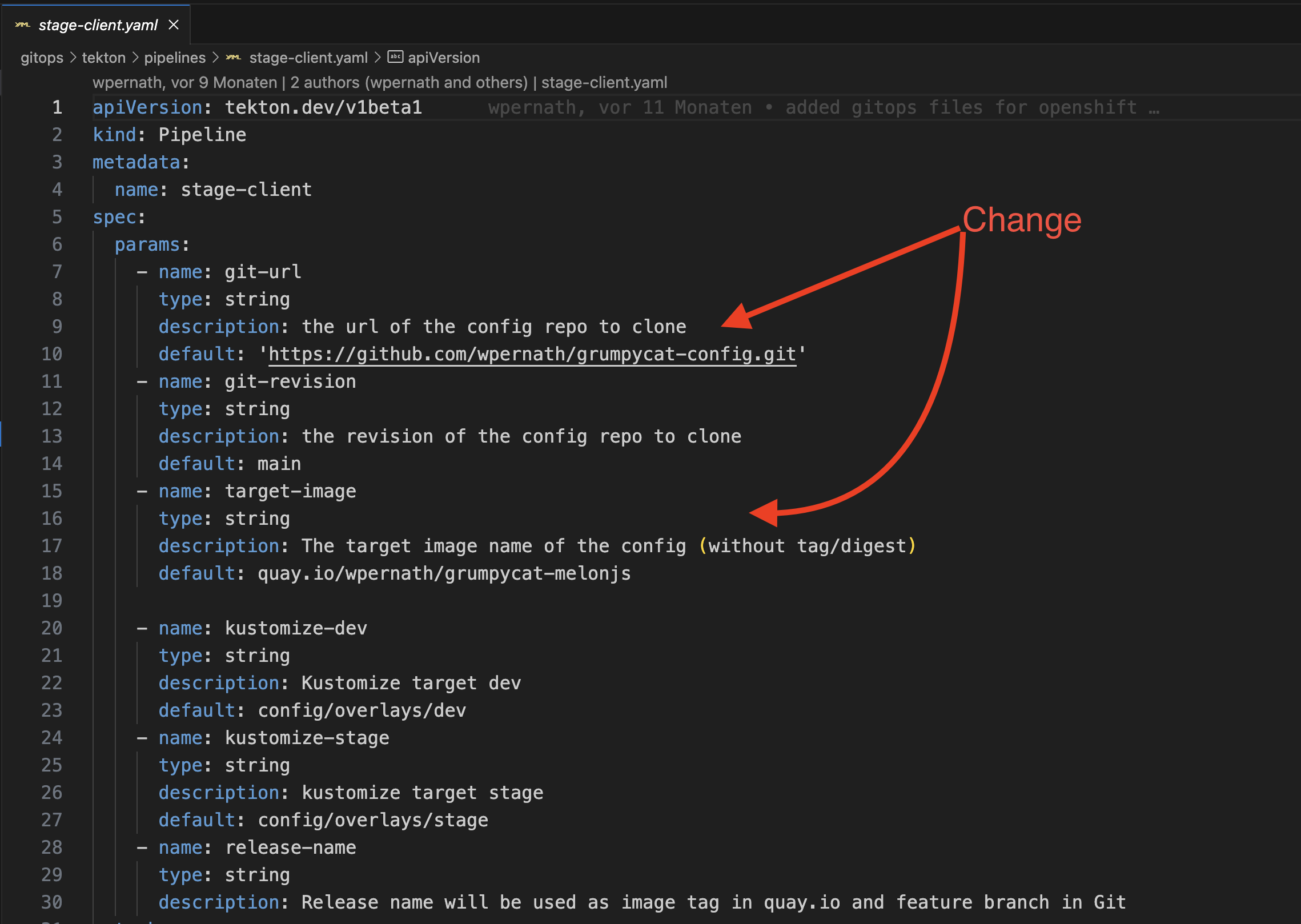Figure #3: Change the two parameters in stage-client and stage-server files